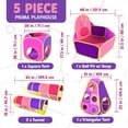thumbnail image 2 of Playz Tienda de campaña para niños de 5 piezas, piscina de bolas con aro de baloncesto y túnel de juego para niños pequeños, bebés, niños, niñas y niños, paquete de casa de juegos emergente para inter, 2 of 9