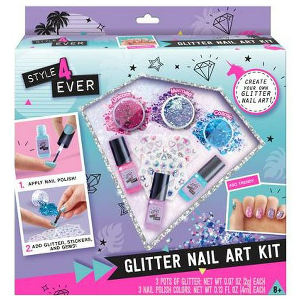Style 4 Ever Glitter Nail Art Kit - Walmart.com - Walmart.com