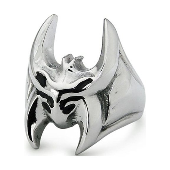 Tioneer Stainless Steel Abstract Bat Biker Style Ring