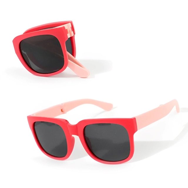 Gafas de sol con montura cuadrada para niños y niñas, lentes de sol plegables con protección UV 400 para exteriores