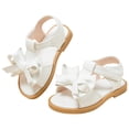 thumbnail image 3 of NIEWTR The Children girls Baby Girls and Toddler Flat Sandals With Adjustable Ankle Strap(White,7), 3 of 9