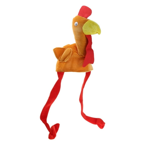 Necvior Plush Turkey Thanksgiving Turkey Hat Novelty Cooked Chicken Secret Santa Fancy Costume Dress Up Party Decoration