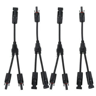 MC4 Solar Panel Cable Y Splitter, Female to 2 Males, 1Ft, 30A
