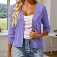 thumbnail image 3 of Lixiuxyad Womens Cardigans Women's Lightweight Lace Crochet Cardigan 3/4 Sleeve Knit Shawl Top,Purple, 3 of 6
