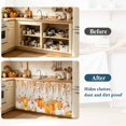 thumbnail image 3 of Thanksgiving Cabinet Dishwasher Hidden Curtains, Privacy Closet Door Curtain, Retro Fall Orange Pumpkin Branches Floral Adhesive Dust Proof Under Sink Skirt for Bathroom Kitchen 35"x35", 3 of 8