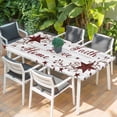 thumbnail image 2 of Wooden Grain Table Cloths for 4 Foot Rectangle Tables, Red Country Texas Star Branches Berry Patio Waterproof Elastic Fitted Tablecloths, Washable Rectangular Table Cover for Camping, 2 of 8