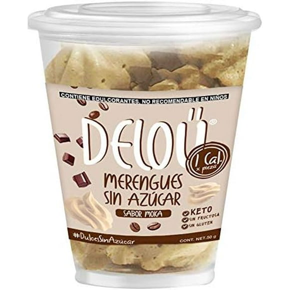 Delou Merengues sin azúcar Sabores Moka Pack 10 piezas Gomitas Delou