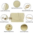 thumbnail image 4 of Kukuzhu Women Straw Crossbody Handbag Woven Shoulder Bag Summer Beach Envelope Clutch Purse with Pom Poms, 4 of 7