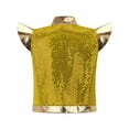 thumbnail image 4 of Moggemol Gilet Prince Garçon Design Arabe à Sequins Ouvert devant avec Manches Courtes Or 6, 4 of 6