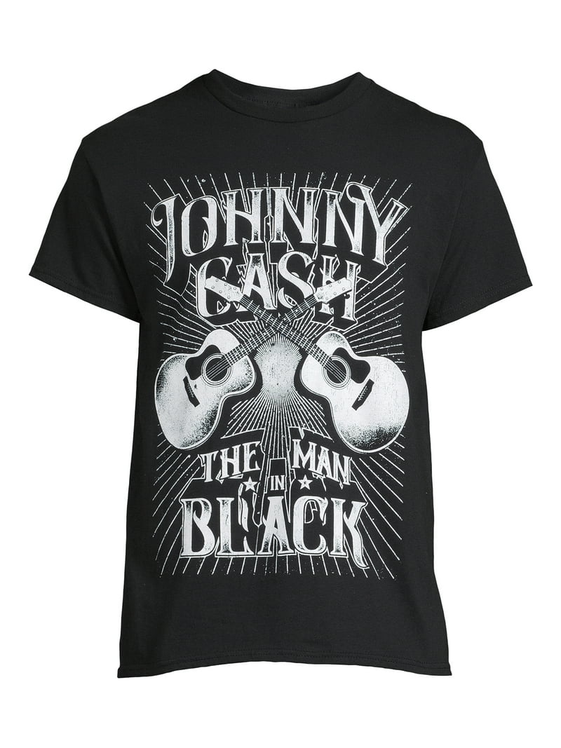 T-shirt Johnny Cash Officiel - Motif 'Guitar Song Titles' - Unisexe En Coton Doux - Noir
