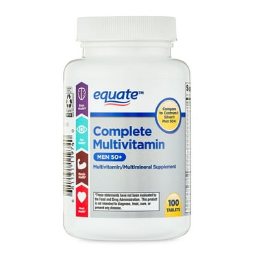 Equate Complete Multivitamin/Multimineral Supplement Tablets, Men 50 , 100 Count, Compare to Centrum® Silver® Men 50 
