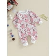 thumbnail image 3 of Elippeo Baby Girls Jumpsuit 3M 6M 12M 18M Long Sleeve Crew Neck Santa Claus Print Romper Christmas Clothes, 3 of 9