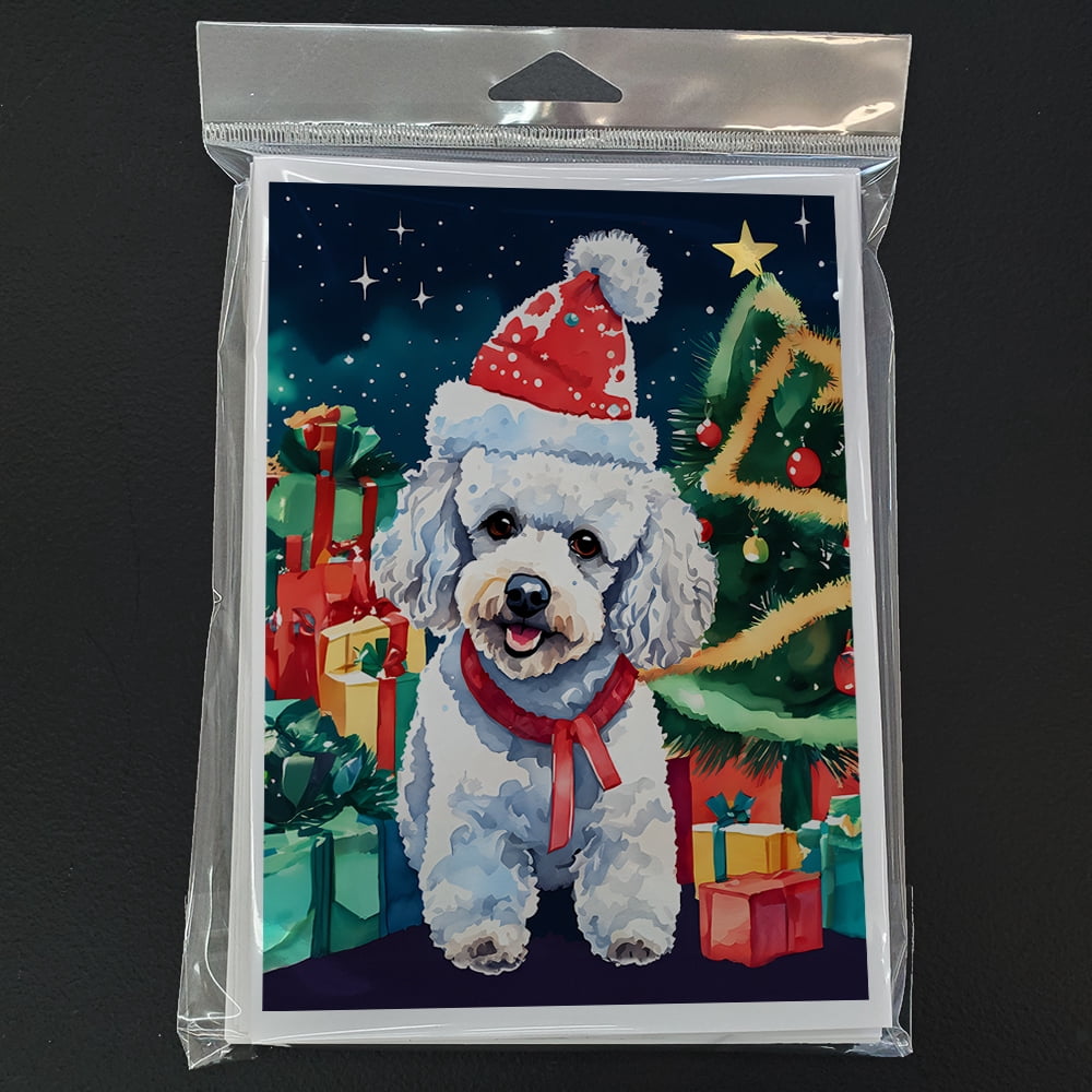 Poodle Christmas Greeting Cards Pack of 8 7 in x 5 in