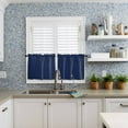 thumbnail image 5 of Navy Blue Kitchen Curtains and Valances Set, 3 Piece Kitchen Curtains Set 24 Inch Length, Modern Pure Navy Blue Rod Pocket Curtains Tier Farmhouse Window Curtains, 5 of 6