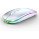 thumbnail image 1 of WREANU Wireless Bluetooth  Rechargeable Laptop Mice with LED Lights Silent Slim Use(BT5.2 and 2.4G Portable USB) Dual Mode Computer  for Laptop//Tablet//Computer/ (Black), 1 of 10