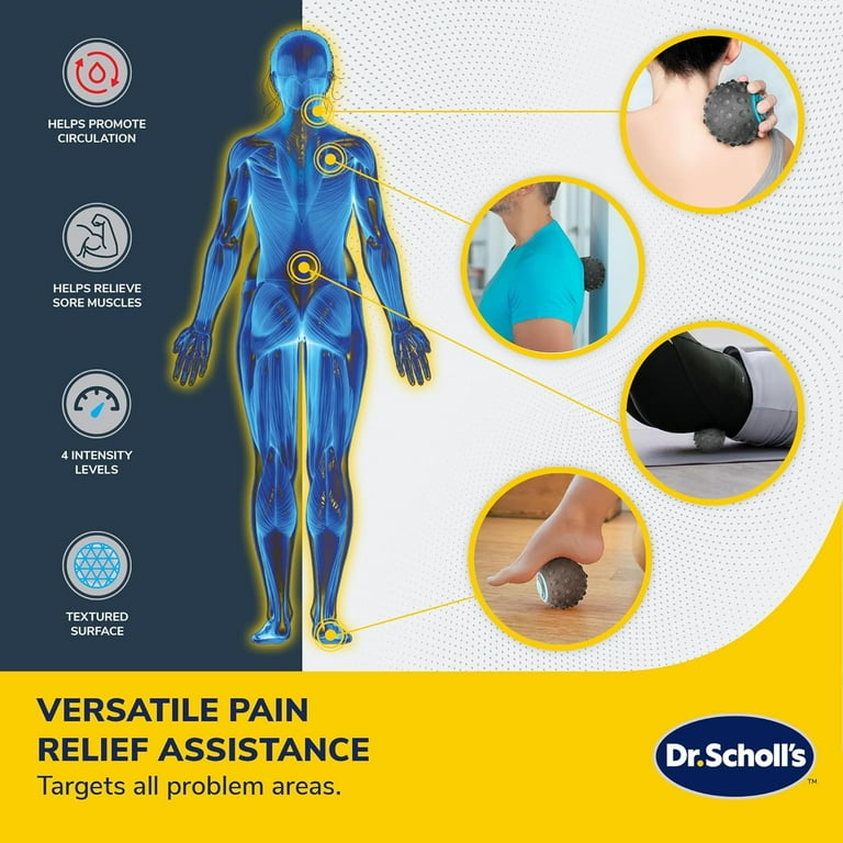 Dr. Scholl's Vibration Sphere Roller for Muscle Tension & Soreness Relief,  Rechargeable Body Massager with Type-C Cable