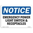 thumbnail image 1 of SignMission OS-NS-A-1218-L-11881 12 x 18 in. OSHA Notice Sign - Emergency Power Light Switch & Receptacles, 1 of 1