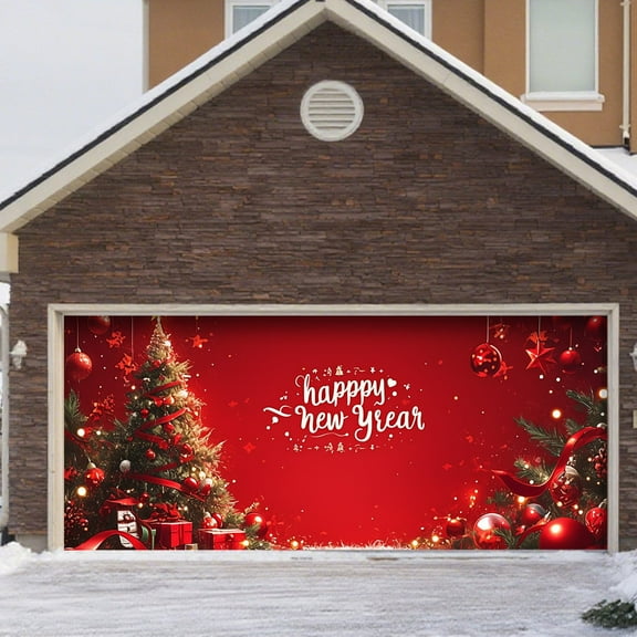 Festive Outdoor Garage Banner for Holidays - Large Christmas Decoration for Front Porch or Yard Welcome Sign