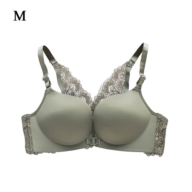 Sujetador sin costuras Apertura frontal Ropa interior de encaje Sin cables Sexy Bralette transpirable Racerback, Verde, 34/75 Speravity AP001113-06