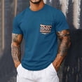thumbnail image 4 of TKKCS Mens Short Sleeve T-Shirt with Print Pocket- Summer Casual Pullover Breathable Lightweight Crew Neck Tees Blue Size M, 4 of 7