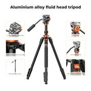 K&F Concept 83/2.1m Aluminum Camera Video Tripod for DSLR Camera, Compact Tripod with Fluid Head and 5kg/11lbs Load for Travel and Work