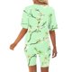 thumbnail image 5 of Blusas para las Mujeres Casual Impreso Cuello en V Manga Corta Blusa Pantalones Cortos, Conjuntos de Ropa para las Mujeres, 5 of 5
