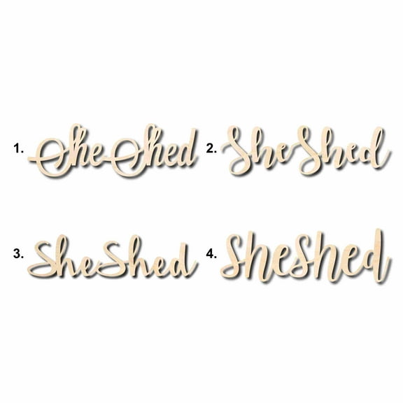 She Shed Sign Unfinished Wood Cutout Home Decor DIY Option 4- 36" Wide / 1/4"