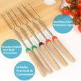 thumbnail image 4 of EASTIN Marshmallows Roasting Sticks  12”-32”  Extendable Barbecue Forks Wooden Handle for BBQ Hot Dog Fork Fire Pit Camping Cookware, 4 of 8