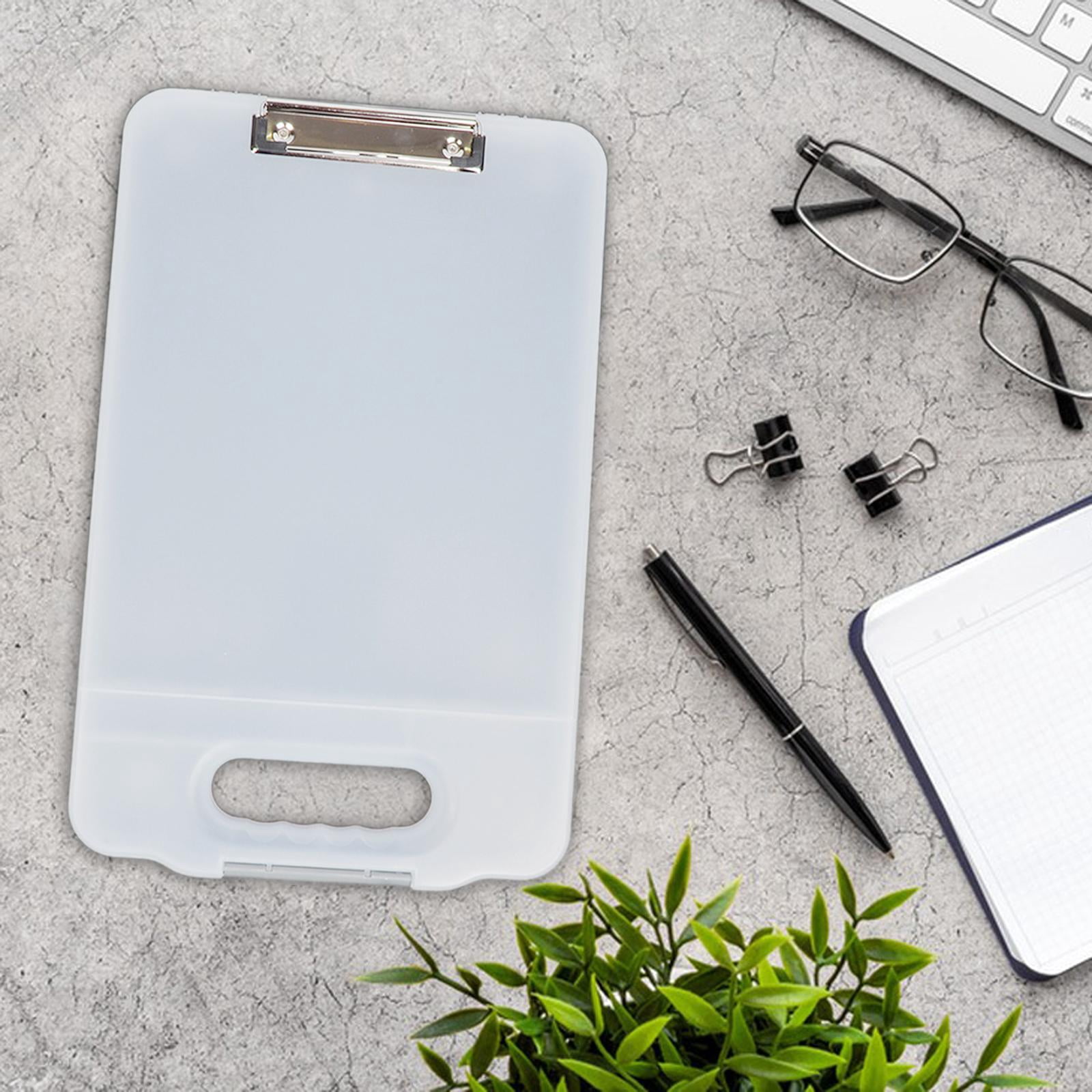 figatia Clipboard with Storage Document Case A4 Paper Folder Storage Clipboard Nursing Clipboard for Classroom Restaurant Home Lawyer , White