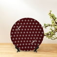 thumbnail image 6 of Balery Red Buffalo Plaid Merry Christmas Print Bone China Decorative Plate Ceramic Dinner Plates Art Crafts with Display Stand-10in, 6 of 6