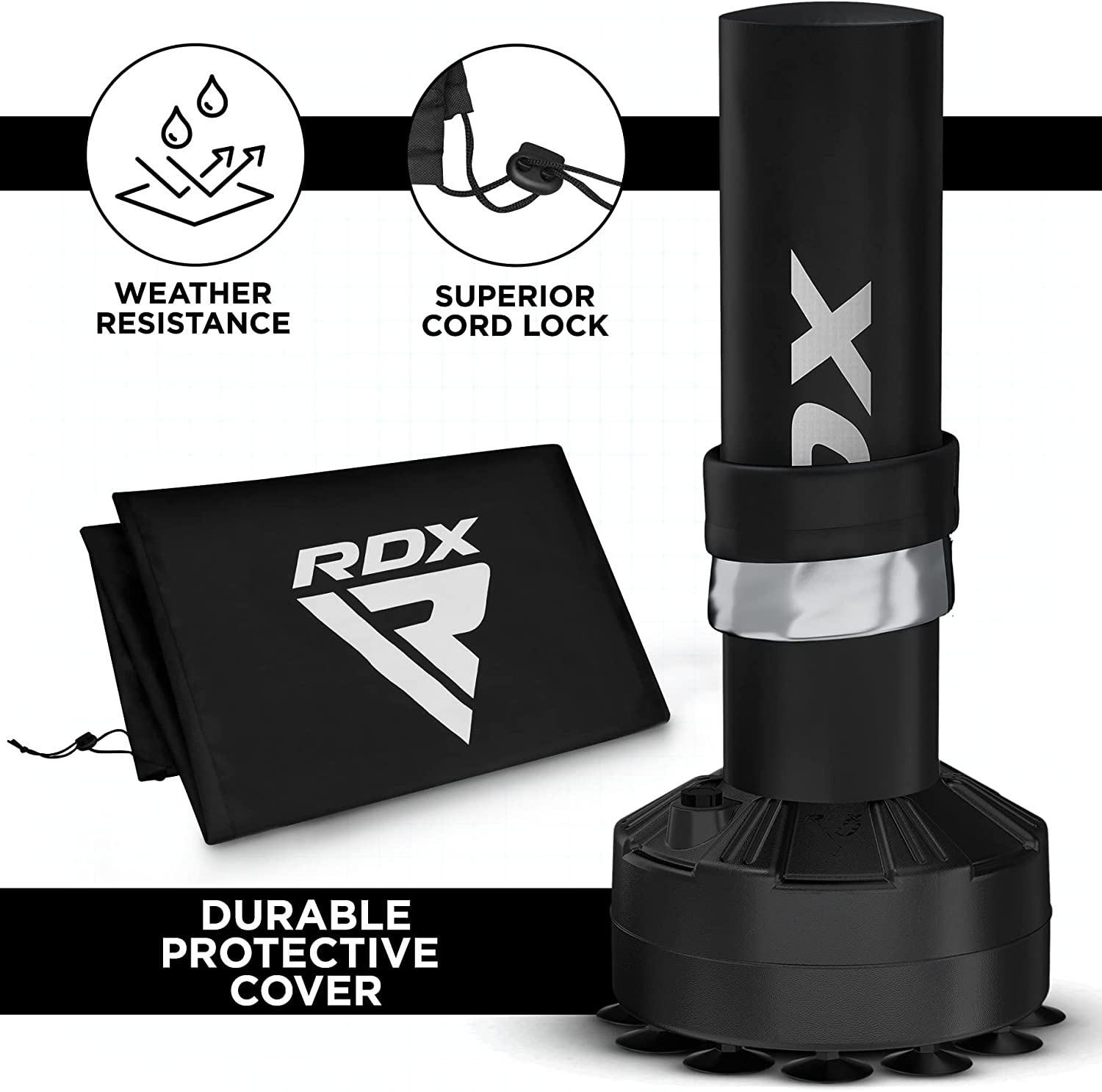 RDX Kids Punching Bag with Gloves, 4FT Heavy Duty Junior Target Pedestal Bag Set Suction Cup Stand Base Free Standing Kickboxing MMA Boxing Muay Thai Karate Home Gym Fitness Workout