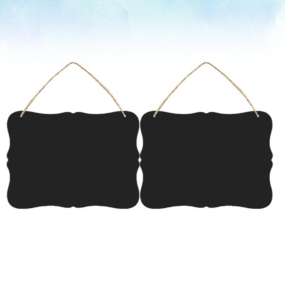 BALAHAPY 2Pcs Density Board Message Board Signs Wall Hanging Sign Black 9x6.7in
