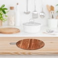 thumbnail image 3 of IH Casa Decor Natural Acacia Wood Round Board Avec Poignée En Nickel, 3 of 4