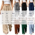 thumbnail image 3 of Women Solid Color Tie Elastic Waist Long Pants, Loose Casual Trousers with Side Pockets, Daily Walking Vacation Pants Gray L(L), 3 of 9