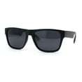 thumbnail image 2 of Polarized Mens Simple Light Weight Horn Rim Gentlemanly Hipster Rectangle Sunglasses Matte Black - Black, 2 of 4