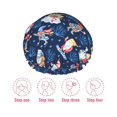 thumbnail image 5 of Kdxio Winter old man Playtime Print Shower Cap for Women,Elastic and Reusable,Double Waterproof Layers Bathing Hat, 5 of 6