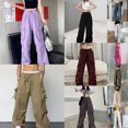 thumbnail image 3 of DuoJiaJ Womens Cargo Pants, Wide Leg Streetwear Utility Casual Gray XXXXXL, 3 of 4