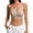 Khaki, variant on Feancey Women's Lace Bralette Criss Cross Back Wireless Bras Ruffle Hem Casual Lingerie Bra Comfy Breathable Camisole Bra for Date Night Beige Free Size