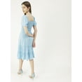 thumbnail image 2 of Moomaya Solid Square Neck Tiered Dress, Knee Length Flared Smocked Summer Dress, 2 of 8