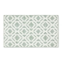 TOWN & COUNTRY EVERYDAY Walker Modern Diamond Everwash® Washable Multi-Use Decorative Rug with Non-Slip Backing, Sage Green, 24"x40"