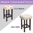 thumbnail image 4 of 2pcs Fundas para Taburetes Rectangulares, Fundas para Taburetes de Bar, Funda para Asiento de Silla de Banco de Madera Beige, 4 of 6