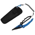 thumbnail image 1 of Abrazadera de control de pesca de aleación de aluminio autoblocante, alicates de corte de pesca, cizalla con bolsa de almacenamiento (azul), 1 of 5