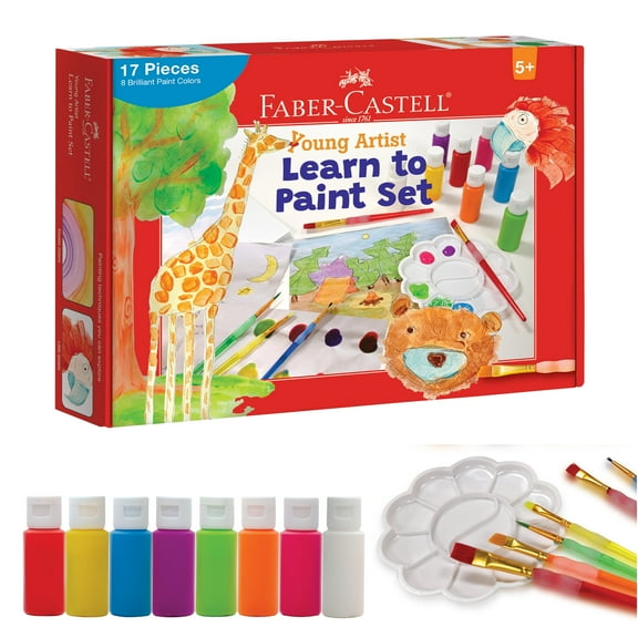 Faber-Castell Young Artist Learn To Paint Set - Washable Paint Set For Kids