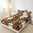 thumbnail image 4 of Manfei Boys Dirt Bike Bed Sheets,Outdoor Extreme Sport King Sheets,Orange Black Plaid Sheet Set Teens,Ultra Soft Home Decor,4-Piece, 4 of 7