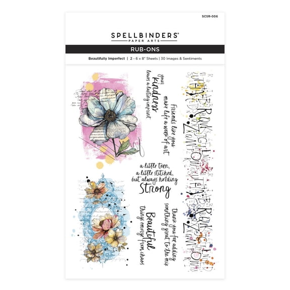 Spellbinders Rub-On Sheets-Beautifully Imperfect