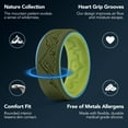 thumbnail image 4 of King Will Two-Tone Dark Green Silicone Rings For Men - Rubber Wedding Bands with Unique Mountain Peak Design, 8mm Wide 2.2mm Thick, Comfort Fit Size 13, 4 of 6