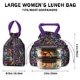 thumbnail image 5 of Pioneer Flower Floral Print Pattern Drawstring Lunch Bag Women - Drawstring Lunch Bag Insulated for Work Office - Stain-Resistant Large Lunchbags for Women with Multi-Pockets, 5 of 6