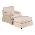 thumbnail image 2 of Sunset Trading Horizon Tissu Slipcover Set pour T-Coussin Chaise & Pouf en Beige, 2 of 8