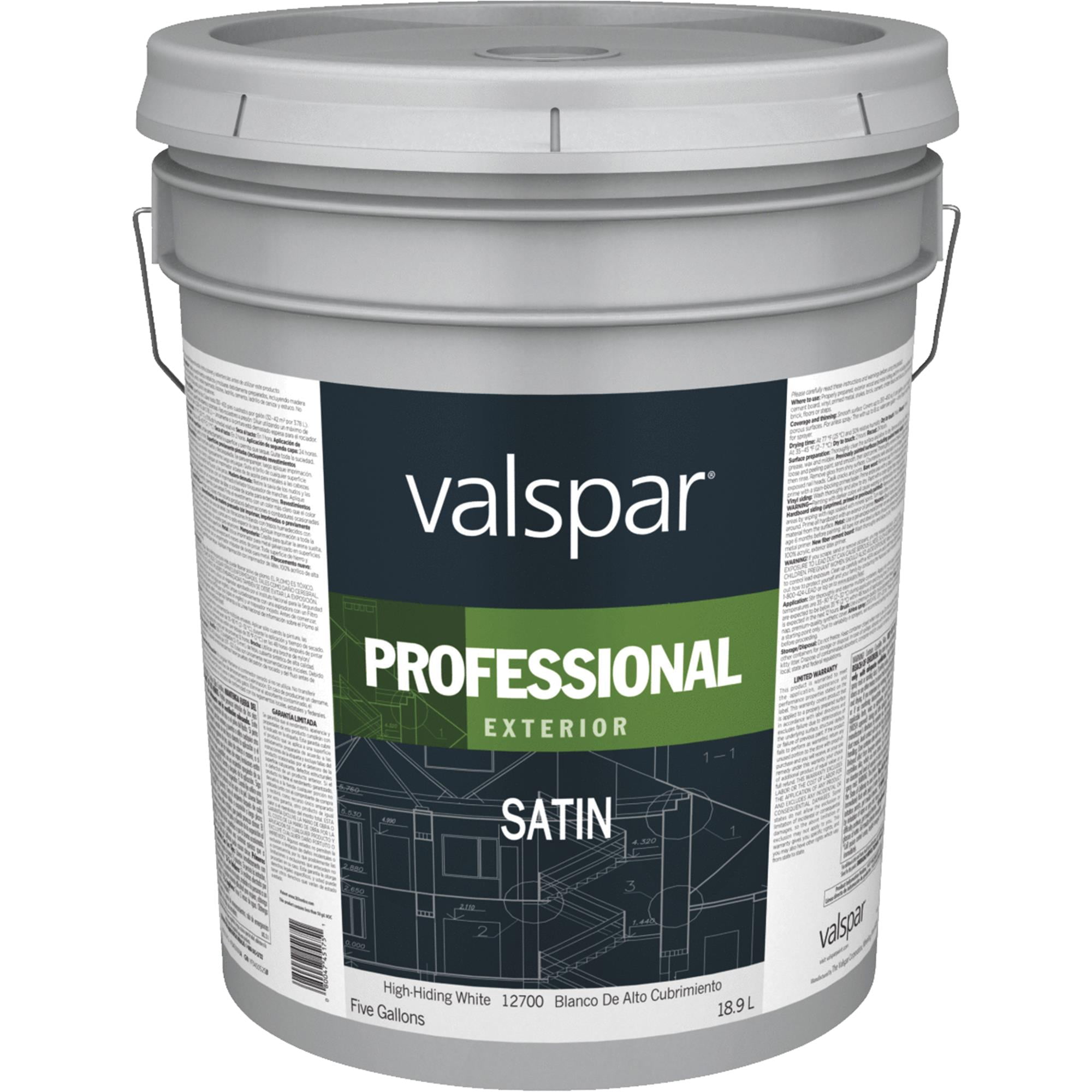 Valspar PROFESSIONAL 100 Acrylic Satin Exterior House Paint Walmart