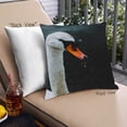 thumbnail image 1 of Ahgly Company Animals Swan Coussin Extérieur, 18 Pouces par 18 Pouces, 1 of 6